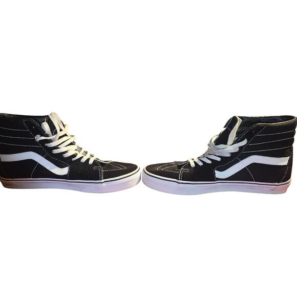 Vans Sk8-Hi High-Top Sneakers Black/White Size 10.5 Men 12 Women - Picture 6 of 10